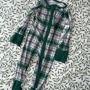 Little Sleepies Christmas Plaid Onesie